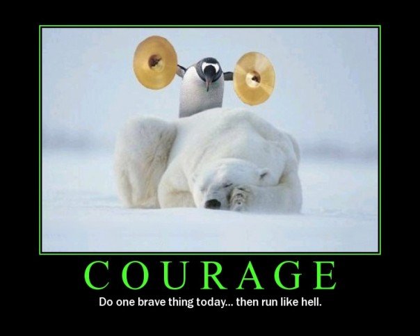 funny motivational pictures. Courage motivational photo